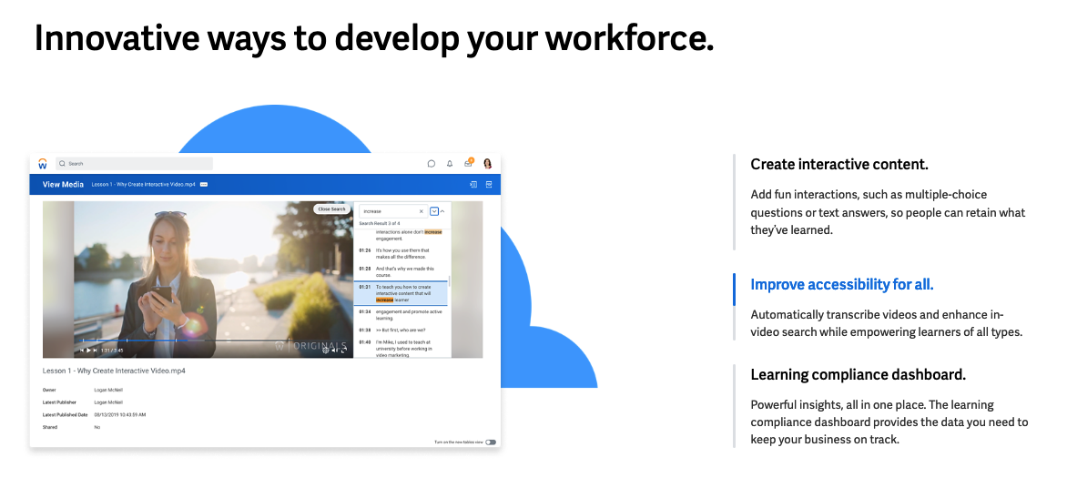 Workday Learning product screenshot